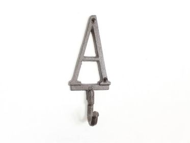 Cast Iron Letter A Alphabet Wall Hook 6" (Finish: Cast Iron)