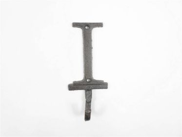 Cast Iron Letter I Alphabet Wall Hook 6" (Finish: Cast Iron)