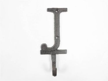 Cast Iron Letter J Alphabet Wall Hook 6" (Finish: Cast Iron)