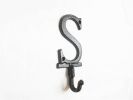 Cast Iron Letter S Alphabet Wall Hook 6"