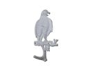 Cast Iron Eagle Sitting on a Tree Branch Decorative Metal Wall Hook 6.5"