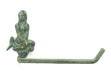 Cast Iron Mermaid Toilet Paper Holder 10" (Finish: Antique Bronze)