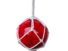 Japanese Glass Ball Fishing Float With White Netting Decoration 4"