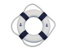Classic White Decorative Anchor Lifering With Blue Bands