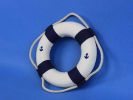 Classic White Decorative Anchor Lifering With Blue Bands