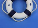 Classic White Decorative Anchor Lifering With Blue Bands