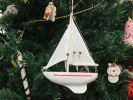 Wooden Sailboat Model Christmas Tree Ornament