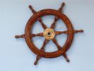 Deluxe Class Wood and Metal Decorative Ship's Steering Wheel