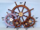 Deluxe Class Wood and Metal Decorative Ship's Steering Wheel