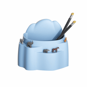 Mountain Shape Desktop Stationery Storage Box Pen Holder (Color: Blue)