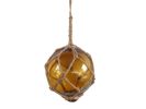 Japanese Glass Ball Fishing Float With Brown Netting Decoration 4"