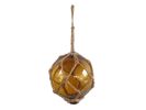 Japanese Glass Ball Fishing Float With Brown Netting Decoration 4"