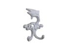 Cast Iron Flying Fish Decorative Metal Double Wall Hooks 5"