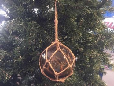 Japanese Glass Ball Fishing Float Decorative Christmas Ornament (style: 4" Amber)