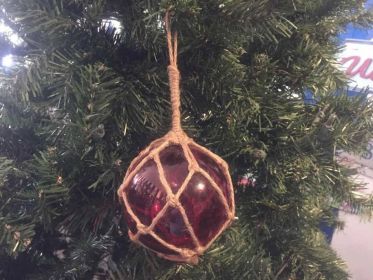 Japanese Glass Ball Fishing Float Decorative Christmas Ornament (style: 4" Red)
