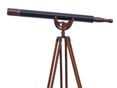 Floor Standing Anchormaster Telescope 65" (Finish: Antique Copper/Leather)