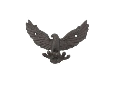 Cast Iron Flying Eagle Decorative Metal Talons Wall Hooks 6" (Finish: Cast Iron)