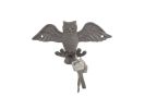 Cast Iron Flying Owl Decorative Metal Talons Wall Hooks 6"