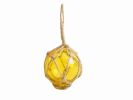 Japanese Glass Ball Fishing Float With Brown Netting Decoration 2"