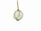 Japanese Glass Ball Fishing Float With Brown Netting Decoration 6"