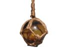 Japanese Glass Ball Fishing Float With Brown Netting Decoration 2"