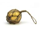 Japanese Glass Ball Fishing Float With Brown Netting Decoration 3"