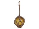 Japanese Glass Ball Fishing Float With Brown Netting Decoration 3"