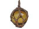 Japanese Glass Ball Fishing Float With Brown Netting Decoration 3"
