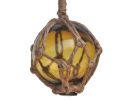 Japanese Glass Ball Fishing Float With Brown Netting Decoration 3"