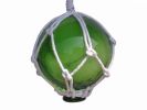 Japanese Glass Ball Fishing Float With White Netting Decoration 3"