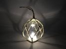 LED Lighted Japanese Glass Ball Fishing Float with Netting Decoration 3"