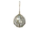 LED Lighted Japanese Glass Ball Fishing Float with Netting Decoration 3"