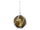 LED Lighted Japanese Glass Ball Fishing Float with Netting Decoration 3"