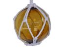 Japanese Glass Ball Fishing Float With White Netting Decoration 6"