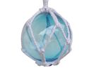 Japanese Glass Ball Fishing Float With White Netting Decoration 6"