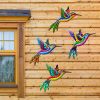Painted Metal Hummingbird Wall Art Accent Decor, 4 Color Options