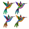 Painted Metal Hummingbird Wall Art Accent Decor, 4 Color Options