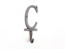 Cast Iron Letter C Alphabet Wall Hook 6"
