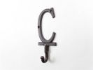 Cast Iron Letter C Alphabet Wall Hook 6"