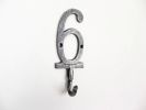 Cast Iron Number Wall Hook 6"