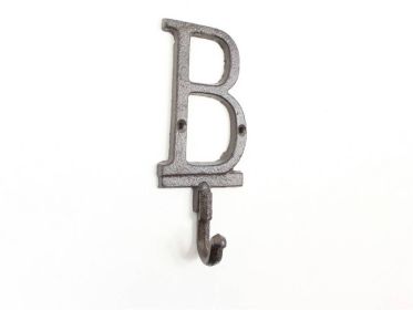 Cast Iron Letter B Alphabet Wall Hook 6" (Finish: Cast Iron)