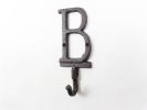 Cast Iron Letter B Alphabet Wall Hook 6"