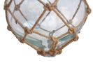 Japanese Glass Ball Fishing Float With Brown Netting Decoration 12"