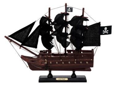 Wooden Captain Hook's Jolly Roger from Peter Pan Model Pirate Ship (style: 12" Black Sails)
