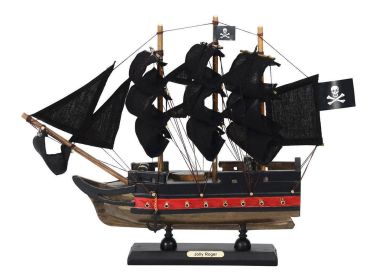 Wooden Captain Hook's Jolly Roger from Peter Pan Model Pirate Ship (style: 12" Limited / Black Sails)