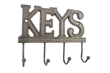 Cast Iron Keys Hooks 8" (Finish: Cast Iron)