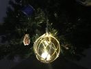 LED Lighted Japanese Glass Ball Fishing Float with Netting Christmas Tree Ornament 3"