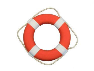 Decorative Lifering 15" (Color: Orange / White Bands)