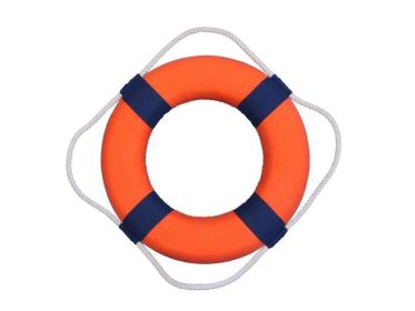 Decorative Lifering 15" (Color: Orange / Blue Bands)