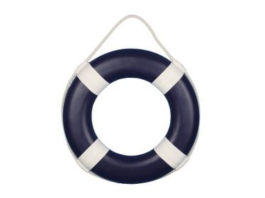 Decorative Lifering 15" (Color: Dark Blue / White Bands)